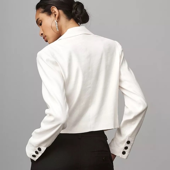 NWT Anthropologie Maeve White Linen Blazer XL - Picture 3 of 4